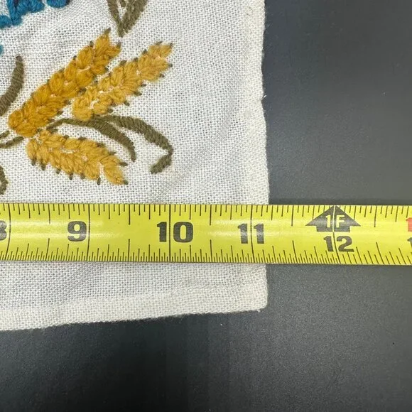 Crewel Embroidered Wall Hanging Hand Towel Give Us This Day Our Daily Bread - Picture 5 of 5